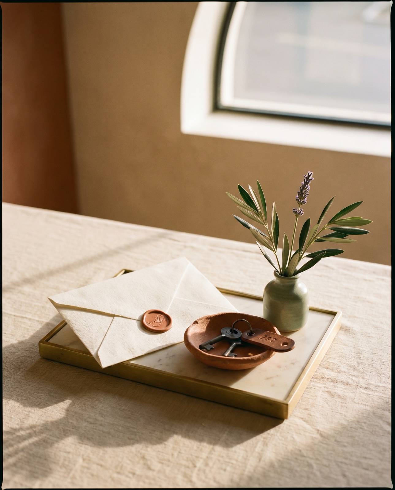 Concierge tray — preview of Contact & Arrival